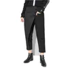 [EAM] Spring Black Loose High Waist Flat Elastic Waist Women Fashion Wide Leg Ankle-length Pants OA870 210706