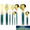 16Pcs/Set Dinnerware Set Black Cutlery Set Stainless Steel Flatware Knives Fork Spoon Kitchen Party Tableware Silverware1 Factory price expert design Quality