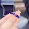 Cluster Rings Fine Jewelry 925 Sterling Silver Inset With Natural Gemstone Women's Classic Elegant Heart Sapphire Adjustable Row Ring Suppor