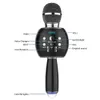 Topverkoper Draagbare Multifunctionele Draadloze DS888-microfoons met LED-licht Karaoke Microfoon voor tv