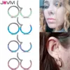 Jovivi Rostfritt stål 16g Twist gångjärnad Clicker Nose Septum Ring Syntetisk Opal Hoop Eyebrow Lip Ear Rings Body Piercing Smycken