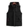 Höst Vinter Ärmlös Jacka Down Vest Mäns Varma Tjocka Hooded Coats Padded Waistcoat Plus Oversized 5XL 6XL 7XL 8XL 211105