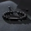 Link, Chain Ashes Bar Bracelet For Men Volcanic Rock Beaded Adjustable Bracelets