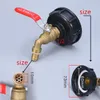Wyposażenie podlewania Zagęścić Mosiądz IBC Zbiornik adapter 1/2 '' 3/4 '' Wysokiej jakości Wąż Ogrodowy Zawór Faucet Akcesoria do nawadniania
