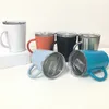 8 couleurs 8 oz poignée de lait mug de lait Tumbler double mur en acier inoxydable vin verre isolé café tasse de café de fête de fête du festival