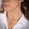 Real 925 Sterling Silver Natural Larimar Jellyfishイヤリング用女性039Sドロップイヤリング2105243788656