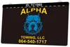 TC1060 Alpha Towing LLC Segnale luminoso Incisione 3D bicolore