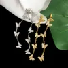 2021 جميلة رائعة الماس أربع أوراق البرسيم الفراشات ، أقراط 18K الذهب S925 Silver for Van Womengirls Wedding4939229