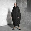 Kış Coat Yarasa Kollu Moda Stil Gevşek Ve Nedensel Trend Bayan Süper Uzun Artı Boyutu Aşağı Ceket Hood Parkas 210913