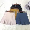 Women Korean Elegant Ruffles Solid Color Mermaid Skirt Office Lady Slim Bodycon Mini Skirts Casual Beach A Line Skirts 210619