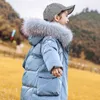 2021 novo inverno infantil para baixo jaqueta para meninas com capuz snowsuit parka real casaco impermeável 5-14 yrs adolescente Outerwear macacão H0910