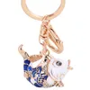 Keychains Lovely Carp Fish Cute Crystal Charm Purse Handbag Car Key Keyring Keychain Party Favorite Birthday Gift Miri22