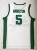 Cassius Winston # 5 maillot de basket-ball universitaire tout cousu blanc personnalisé hommes femmes maillot de basket-ball jeunesse XS-6XL