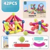 Dekompressionsleksak DHL Gratis tidig utbildning Toy Diy Blocks Speluppsättning 64 PCS Interaktiv montering av leksak Magnetiska byggnad Sticks Block YT199502