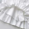 Surmiitro sommar mini pläterad kjol kvinnor koreansk stil svart vit blå all match hög midja en linje kjol kvinna 210712