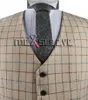 Maßgeschneiderte Tweed-Weste für Gentleman-Business-Anzug mit Gittermuster