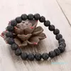 Natural Volcanic Stones Fashion accessories Tiger Eye scrub rock volcanic drop essential oil lava yoga elastic rope bracelet