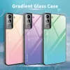 Закаленные стекла Чехлы для телефона для iPhone 13 Pro Max 12mini 11 XR XS X 6 7 8 Plus Case Gradient Color Soft TPU Back Cove Sutiable для Samsung для Huawei