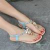 Fashion women shoes sandals Women's slides Owl Beaded Flat Clip Toe Sand Beach Wholesale