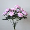 Seiden-Rosen-Blumensträuße, Kunst-Rosen-Blumenstrauß mit 12 Köpfen für Hochzeit, Party, Zuhause, Büro, Restaurant, Dekoration (lila rosa)