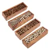Party Favor 4 Styles Hollow Wooden Storage Box for Makeup Organizer Pencil Case Jewelry Drawer Pen Holder Stationery School Gift Boxes