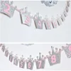 Glitzer-Fotoordner für 12 Monate mit digitalem Sternkronen-Schneeflocken-Banner zum Aufzeichnen von Erinnerungen im Babyalter, Babyparty, erste Happy Birthday-Party, ein Jahr, Taufe, Dekoration