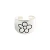 2021 Koreansk stil för kvinnor Punk Trendy Vintage Plum Blossom Ring Små Daisy Flower Party Par Ringar