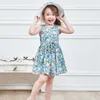 Ny baby bomull tjej klänning + hatt 2st sommar barn klänningar för tjejer prinsessan klänning blommig land stil barn kläder Q0716