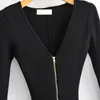 Women Jumpsuit Long Sleeve V-neck Knitting s For Sexy Vintage Black Rompers s 210524