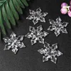 12pcs Natal floco de neve claro cristal acrílico strass congelados para pingente de árvore de natal diy decorativo artesanato de scrapbooking decoração