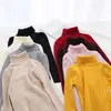 H.SA Kvinnor Turtleneck Sweater Basic Casual Solid Sticka Jumper Koreansk tröja Slim Pull Femme Top Elasticitet Vinter Pullovers 210918