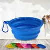 Home Cães Tigelas de Silicone Pet Dobrável Tigela Retrátil Utensílios Tigela Tigela Fonte Beber Fonte Portátil Viagem Ao Ar Livre Viagem Carabiner ZC160