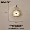 Vägglampa Nordic Modern Creative Disc Glass Bedside Living Room Bedroom Aisle Background Led Sconce Lighting