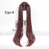Genshin Impact Hutao Cosplay Wig 110cm Uzun Kahverengi Saç Anime Cadılar Bayramı Isı Dayanıklı Sentetik Peruklar Y0903