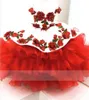 2022 Cute Mini Abiti Quinceanera Little Toddler Floral Applique Crystal Off spalla Pageant Dress Bambini Laurea Teens274e