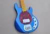 Factory Custom 4String Metal Blue Electric Bass Guitar med Yellow Maple Fretboardred PickGuardChrome Hardwaresoffer Customize5003871