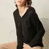 Koreanische Pop Frauen Casual Lose Solide Sweatshirt Herbst Harajuku V-ausschnitt Langarm Hoodies Strickpullover Weibliche 11742 210521