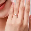 Cluster Rings Green Purple Simple Twist 100% 925 Sterling Silver Tiny Oval Sparkling Zircon Finger For Women Wedding Jewelry