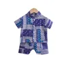 Yaz Hawaii tarzı erkek setleri serin kumaş mavi plaj tatil çocuklar kıyafet pamuk karışımı çocuk giyim G220310