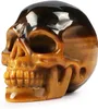 Cristal Skull Hand Tallado Humano Estatua Hueso Skull Art Sculpture Reiki Healing Stone Halloween Carnaval, Bar personalizado, Hogar, Oficina, Arte Decoración