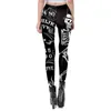 Gótico Ouija Baphomet Impressão Cabeça de Satanás Devil Leggings Moda Feminina Festival Presente Plus Size Mid-cintura Calças Sexy Slim Legging 211215