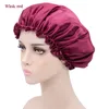 Solid Color Silk Satin Night Hat Hair Care Accessories Women Head Cover Sleep Caps Bonnet 10pcs9092559