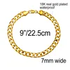 Anklets Chunky 7mm Cuban Link Chain Gold Color/White Color 9 10 11 Inches Ankle Bracelet For Women Men Waterproof