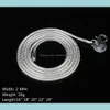 Catene Collane Ciondoli Gioielli 2Mm Argento Sterling 925 Serpente Liscio Per Le Donne Moda Chiusura A Moschettone Catena Da Donna Misura 16-24 Pollici Goccia Del