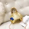 PU Girls Shining Glitter Purse One Shoulder Bag Toddler Kids Shell Sequin with Chain Cute Handbags 8 color