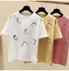 Korean style Women's Beading Cotton Short Sleeves T-Shirt Summer Tee Girls Ladies Pullover Casual Tops Tees A2549 210428