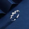 925 Sterling Silver Twist Geometryczne pierścienie zespołu dla kobiet Trendy Cool Biżuteria