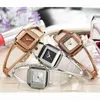 Quadratische Mode Skeleton Armband Rose Gold Uhren Luxus Marke Damenuhr Frauen Weibliche Quarzuhr Armbanduhren 210720