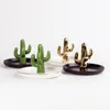 Cactus Jewelry Holder Ceramic Trinket Dish Ring Earrings Display Stand Necklace Organizer Tray Gift for Women Mother Girls