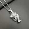 Hip Hop Charm Pendant Inlaid Zircon Bling Iced Out Stainless Steel Leopard Cheetah Panther Pendants Necklace for Men Rapper Jewelry